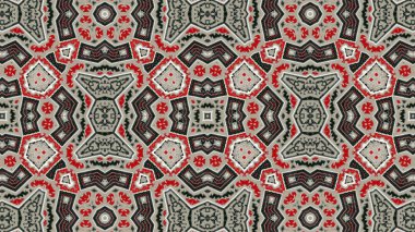Soyut etnik otantik simetrik desen süs dekoratif Kaleidoscope hareketi geometrik daire ve yıldız şekli