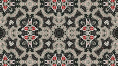 Soyut etnik otantik simetrik desen süs dekoratif Kaleidoscope hareketi geometrik daire ve yıldız şekli
