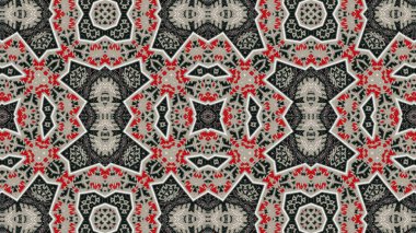 Soyut etnik otantik simetrik desen süs dekoratif Kaleidoscope hareketi geometrik daire ve yıldız şekli