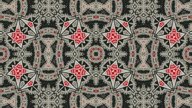 Soyut etnik otantik simetrik desen süs dekoratif Kaleidoscope hareketi geometrik daire ve yıldız şekli