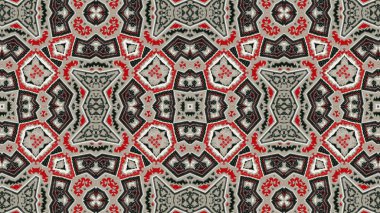 Soyut etnik otantik simetrik desen süs dekoratif Kaleidoscope hareketi geometrik daire ve yıldız şekli