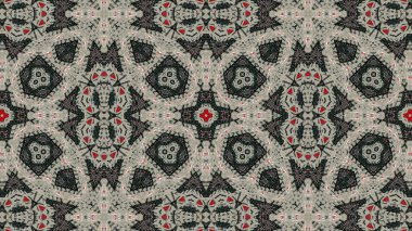 Soyut etnik otantik simetrik desen süs dekoratif Kaleidoscope hareketi geometrik daire ve yıldız şekli