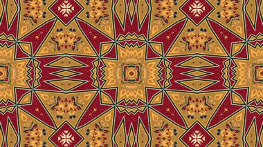Soyut etnik otantik simetrik desen süs dekoratif Kaleidoscope hareketi geometrik daire ve yıldız şekli