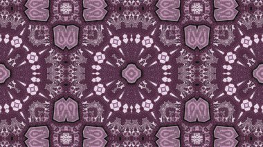 Soyut etnik otantik simetrik desen süs dekoratif Kaleidoscope hareketi geometrik daire ve yıldız şekli