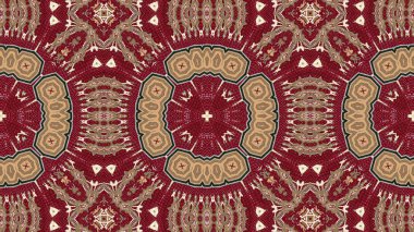 Soyut etnik otantik simetrik desen süs dekoratif Kaleidoscope hareketi geometrik daire ve yıldız şekli