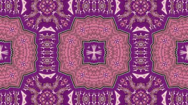 Soyut etnik otantik simetrik desen süs dekoratif Kaleidoscope hareketi geometrik daire ve yıldız şekli