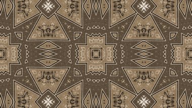 Soyut etnik otantik simetrik desen süs dekoratif Kaleidoscope hareketi geometrik daire ve yıldız şekli