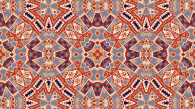 Soyut etnik otantik simetrik desen süs dekoratif Kaleidoscope hareketi geometrik daire ve yıldız şekli