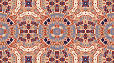 Soyut etnik otantik simetrik desen süs dekoratif Kaleidoscope hareketi geometrik daire ve yıldız şekli