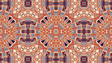 Soyut etnik otantik simetrik desen süs dekoratif Kaleidoscope hareketi geometrik daire ve yıldız şekli