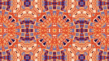 Soyut etnik otantik simetrik desen süs dekoratif Kaleidoscope hareketi geometrik daire ve yıldız şekli