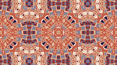 Soyut etnik otantik simetrik desen süs dekoratif Kaleidoscope hareketi geometrik daire ve yıldız şekli