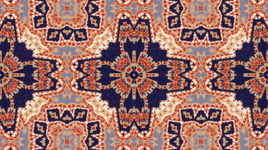 Soyut etnik otantik simetrik desen süs dekoratif Kaleidoscope hareketi geometrik daire ve yıldız şekli
