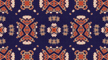 Soyut etnik otantik simetrik desen süs dekoratif Kaleidoscope hareketi geometrik daire ve yıldız şekli