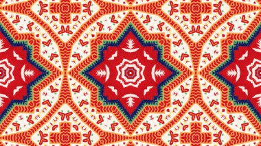 Soyut etnik otantik simetrik desen süs dekoratif Kaleidoscope hareketi geometrik daire ve yıldız şekli