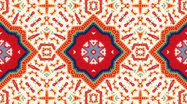 Soyut etnik otantik simetrik desen süs dekoratif Kaleidoscope hareketi geometrik daire ve yıldız şekli