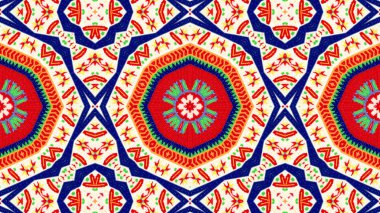 Soyut etnik otantik simetrik desen süs dekoratif Kaleidoscope hareketi geometrik daire ve yıldız şekli
