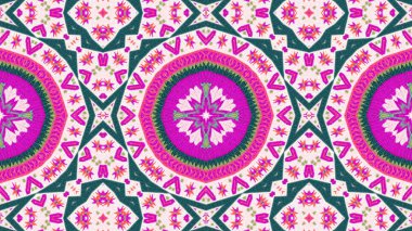 Soyut etnik otantik simetrik desen süs dekoratif Kaleidoscope hareketi geometrik daire ve yıldız şekli