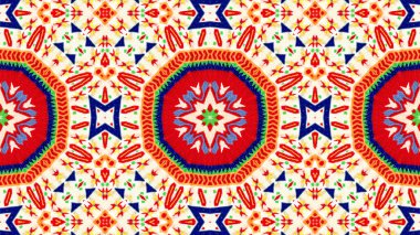 Soyut etnik otantik simetrik desen süs dekoratif Kaleidoscope hareketi geometrik daire ve yıldız şekli
