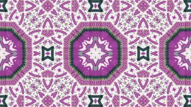 Soyut etnik otantik simetrik desen süs dekoratif Kaleidoscope hareketi geometrik daire ve yıldız şekli