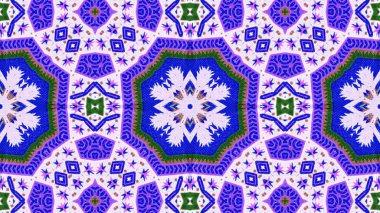 Soyut etnik otantik simetrik desen süs dekoratif Kaleidoscope hareketi geometrik daire ve yıldız şekli