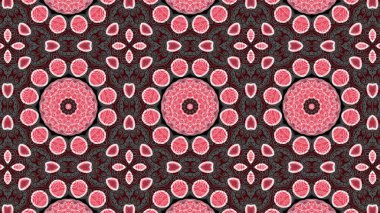 Soyut etnik otantik simetrik desen süs dekoratif Kaleidoscope hareketi geometrik daire ve yıldız şekli