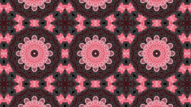 Soyut etnik otantik simetrik desen süs dekoratif Kaleidoscope hareketi geometrik daire ve yıldız şekli