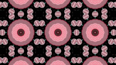 Soyut etnik otantik simetrik desen süs dekoratif Kaleidoscope hareketi geometrik daire ve yıldız şekli