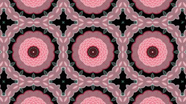 Soyut etnik otantik simetrik desen süs dekoratif Kaleidoscope hareketi geometrik daire ve yıldız şekli