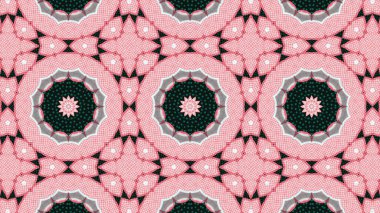 Soyut etnik otantik simetrik desen süs dekoratif Kaleidoscope hareketi geometrik daire ve yıldız şekli