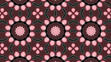 Soyut etnik otantik simetrik desen süs dekoratif Kaleidoscope hareketi geometrik daire ve yıldız şekli