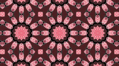 Soyut etnik otantik simetrik desen süs dekoratif Kaleidoscope hareketi geometrik daire ve yıldız şekli