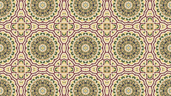 Soyut etnik otantik simetrik desen süs dekoratif Kaleidoscope hareketi geometrik daire ve yıldız şekli