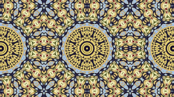 Abstrakte Ethnische Authentische Symmetrische Muster Ornamentale Dekorative Kaleidoskop Bewegung Geometrischer — Stockfoto