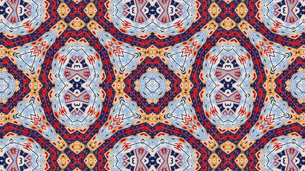 Abstrakte Ethnische Authentische Symmetrische Muster Ornamentale Dekorative Kaleidoskop Bewegung Geometrischer — Stockfoto