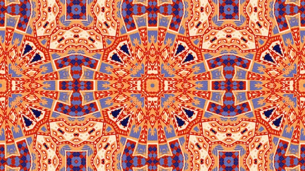 Soyut etnik otantik simetrik desen süs dekoratif Kaleidoscope hareketi geometrik daire ve yıldız şekli