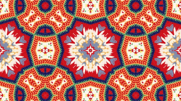 Abstraktní Etnické Autentické Symetrický Vzor Okrasné Dekorativní Kaleidoskop Hnutí Geometrické — Stock fotografie