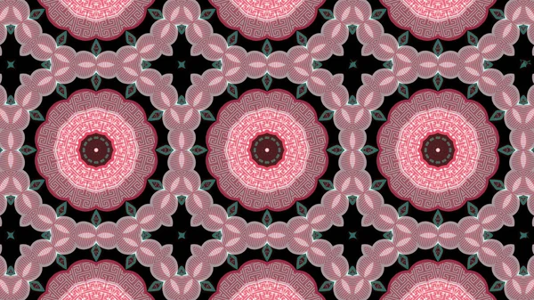 Soyut etnik otantik simetrik desen süs dekoratif Kaleidoscope hareketi geometrik daire ve yıldız şekli