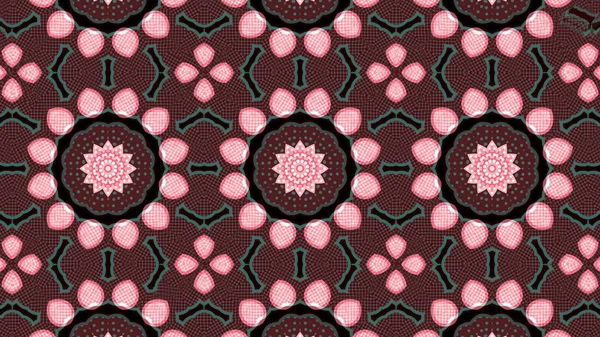 Soyut etnik otantik simetrik desen süs dekoratif Kaleidoscope hareketi geometrik daire ve yıldız şekli