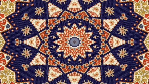 Abstrakte Ethnische Authentische Symmetrische Muster Ornamentale Dekorative Kaleidoskop Bewegung Geometrischer — Stockfoto