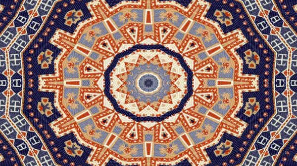 Abstrakte Ethnische Authentische Symmetrische Muster Ornamentale Dekorative Kaleidoskop Bewegung Geometrischer — Stockfoto