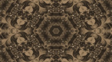 Soyut etnik otantik simetrik desen süs dekoratif Kaleidoscope hareketi geometrik daire ve yıldız şekli