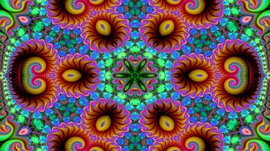 Soyut etnik otantik simetrik desen süs dekoratif Kaleidoscope hareketi geometrik daire ve yıldız şekli