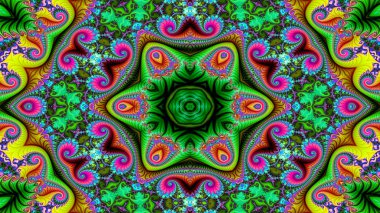 Soyut etnik otantik simetrik desen süs dekoratif Kaleidoscope hareketi geometrik daire ve yıldız şekli