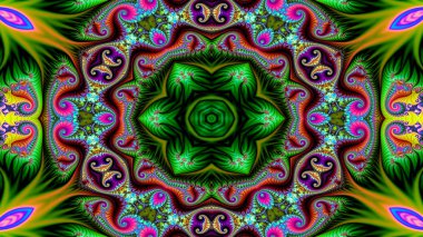 Soyut etnik otantik simetrik desen süs dekoratif Kaleidoscope hareketi geometrik daire ve yıldız şekli