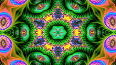 Soyut etnik otantik simetrik desen süs dekoratif Kaleidoscope hareketi geometrik daire ve yıldız şekli