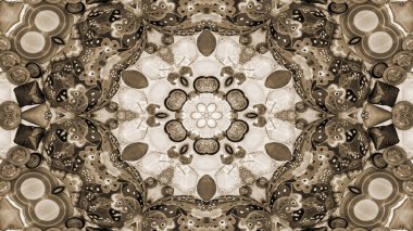 Soyut etnik otantik simetrik desen süs dekoratif Kaleidoscope hareketi geometrik daire ve yıldız şekli