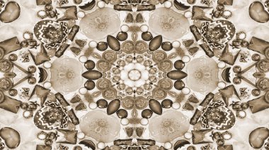 Soyut etnik otantik simetrik desen süs dekoratif Kaleidoscope hareketi geometrik daire ve yıldız şekli