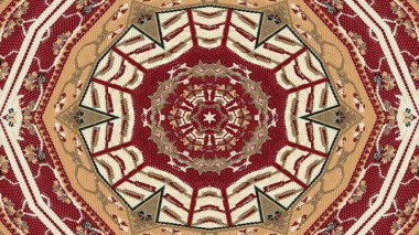 Soyut etnik otantik simetrik desen süs dekoratif Kaleidoscope hareketi geometrik daire ve yıldız şekli