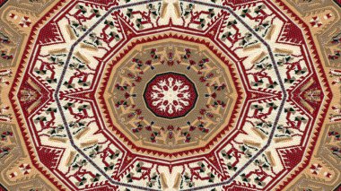 Soyut etnik otantik simetrik desen süs dekoratif Kaleidoscope hareketi geometrik daire ve yıldız şekli